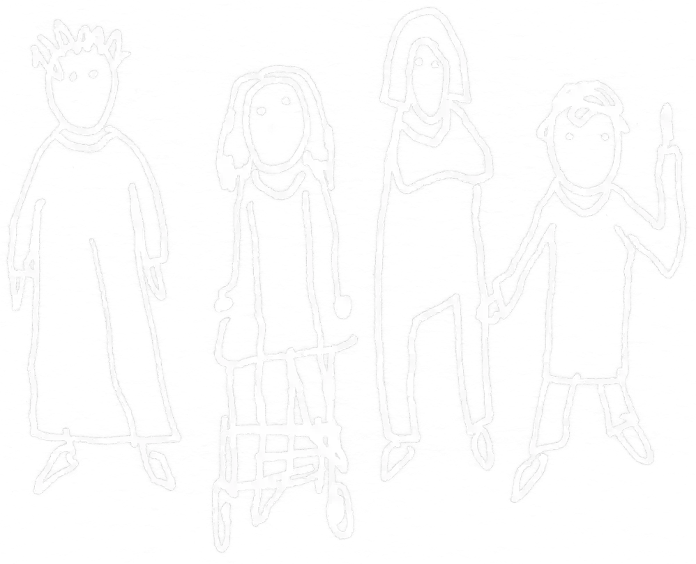 Zeichnung von vier Personen