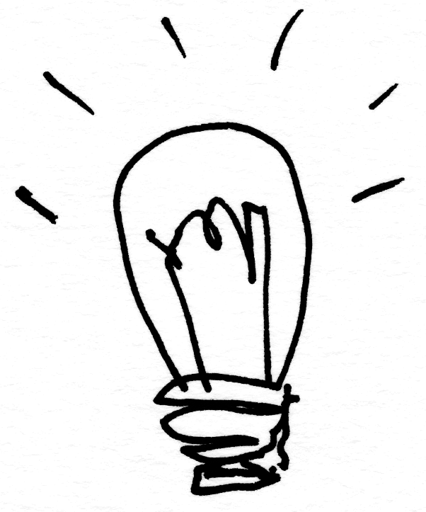 Zeichnung einer Glühbirne